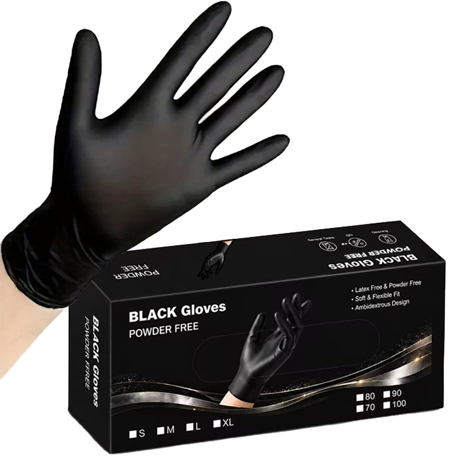 100PCS/Box Black Nitrile Glove - Latex Disposable Glove review and price