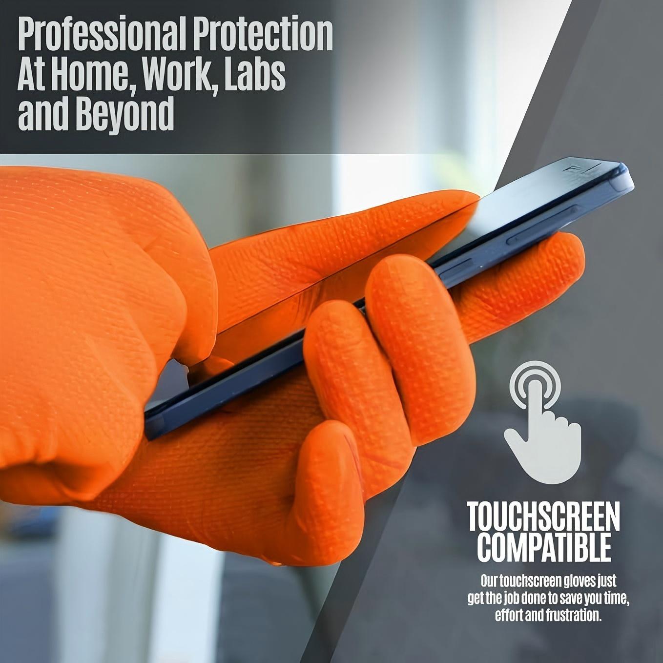Heavy Duty Orange Nitrile Glov - Nitrile Mechanic Glove review and price