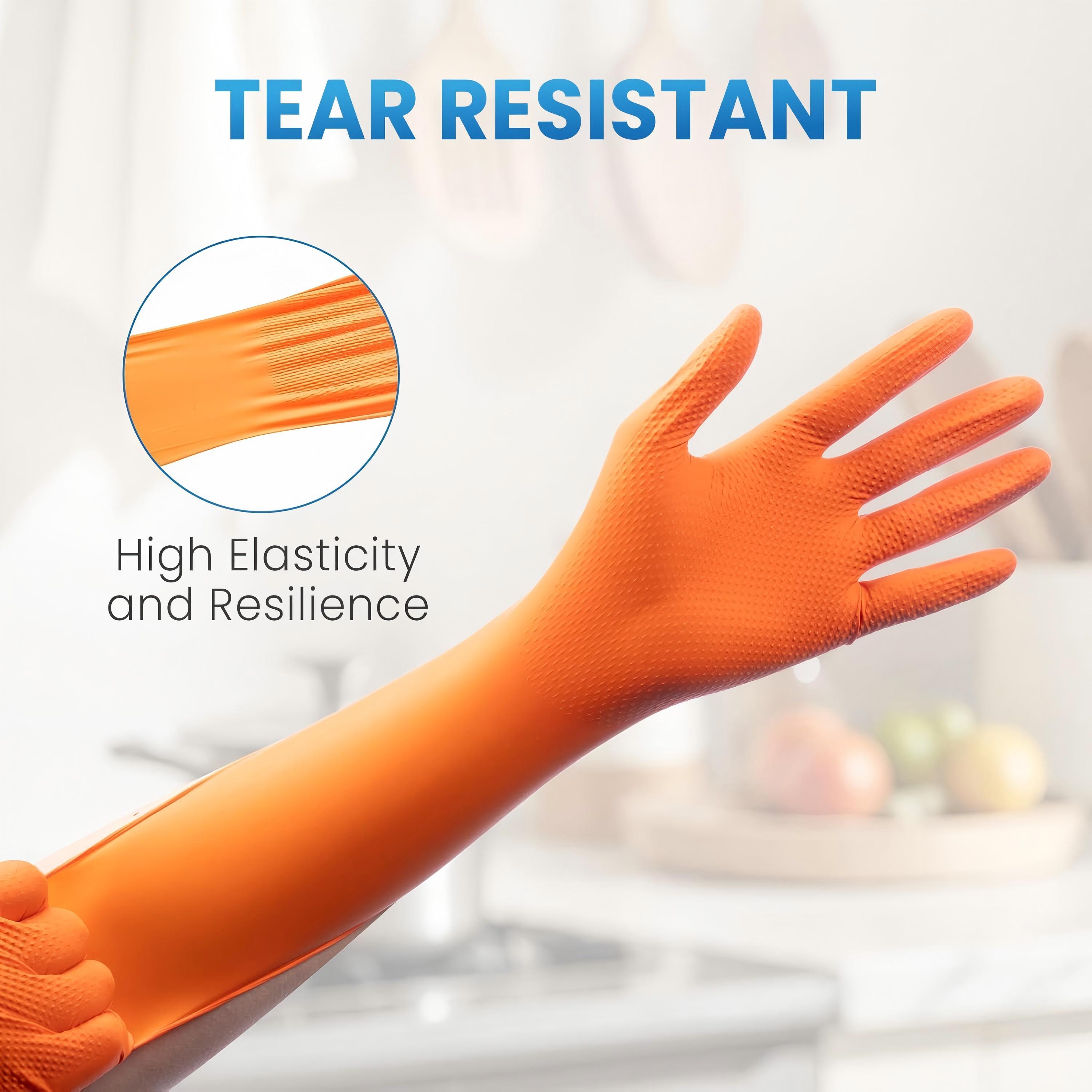 Heavy Duty Orange Nitrile Glov - Nitrile Mechanic Glove review and price